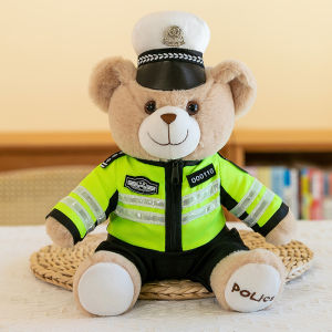 Police Bear Doll Plush Toys Firefighter Figures Public Security Announce Gifts Soft Stuffed Toys for Children Universal Gender