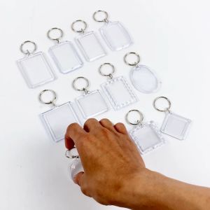 SAMOYED KYIN-FM1 Gantungan Kunci / Ganci Akrilik Transparan Bingkai / Pigura / Figura Foto / DIY Transparent Acrylic Insert Paper / Photo Key Ring / Chain / Keyring / Keychain