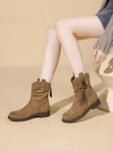 Josiny | Thick-soled Vintage Mallard Ankle Boots