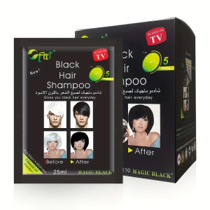25ml*10 Fast Black Hair Shampoo 5 Mins Fast Become Black Hair Dye Herb Natural Hair Care Restore Colorant Shampoo Hair Care