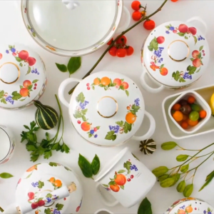 Ấm Đun Nước Tráng Men Cao Cấp Nhật Bản FUJIHORO KIT-2.2WK – Hoa Văn Mèo Nắp Nhựa Dung Tích 2.2L Chính Hãng