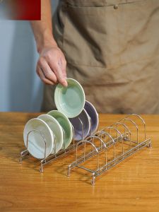 Stainless Steel Kitchen Tray Organizer Drawer Integrated Small Plate Holder Rack for Utensils And Spices Storage Solution