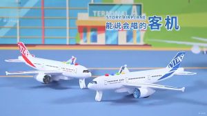 Electronic Musical Story Aeroplane Pull-Back Aircraft Kids Learning Toddler Toys Kepal Terbang Play Vehicles