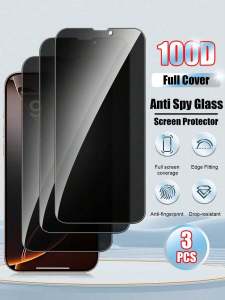 3 Pcs Privacy Screen Protector Tempered Glass Compatible With IPhone 17/17 Air/17 Pro/17 Pro Max/16/16 Plus/16 Pro/16 Pro Max/15