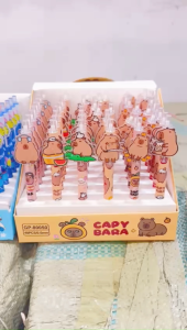 Pulpen Cetek Fancy Akrilik GP-6508 Capy Bara Karakter Lucu Eceran Pen Gel Pena Tinta Hitam Clicker