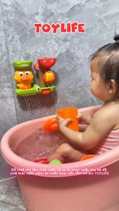 Đồ chơi nhà tắm thác nước vịt sư tử phun nước cho bé đồ chơi thác nước bánh xe nước xoay bồn tắm trẻ em TOYLIFE