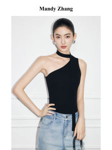 Stylish Knit Halter Off-Shoulder Top