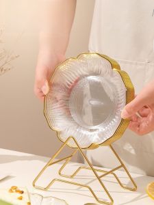 Food Grade Plastic Fruit Tray Luxury High End Bone Disc Storage Tray Nordic Style Gold Edge Irregular Shape Home Use Dishware