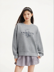 Hotwind | Printed Plant Pattern Round Neck Spring Pullover Sweater