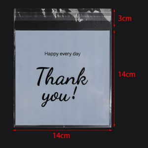 100pcs/lot 4 Sizes Thank You Printed OPP Self-sealing Bags Small Gift Bags For Candy Jewelry Display Packaging Party Decoration