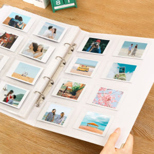 อัลบั้มรูป Instant Camera ความจุขนาดใหญ่ 3 นิ้ว อัลบั้มบันทึกภาพ หนังสือเก็บบัตรโดยสาร หนังสือบันทึกความทรงจำ ปกแข็ง เนื้อหาแบบยูนิคอร์ป