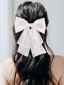 Large Purple Bows Barrettes Small Face Back Head Head Clip French Gentle Spring Clip Hairpin Clip Hair Accessories