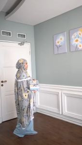 Mukena Tazbiya Series: Arumi Grey & All Size Fit Jumbo Premium