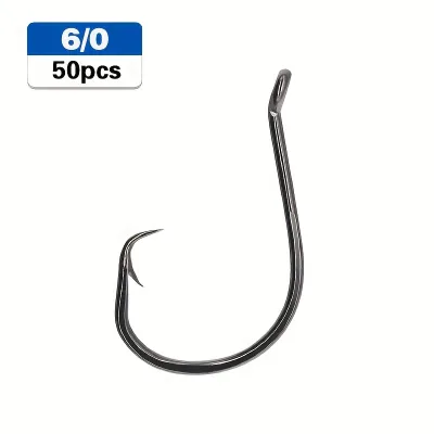Yoto | 50pcs Premium Carbon Steel Octopus Circle Hooks for Saltwater Fishing Sizes 1#-10/0
