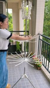 Cây Phơi Đồ Đa Năng Xoay 360 Độ Cây Sào Phơi Quần Áo Inox Thông Minh Gấp Gọn 3 Tầng 56 Kẹp Treo Đồ Cho Trẻ Em Bé Sơ Sinh