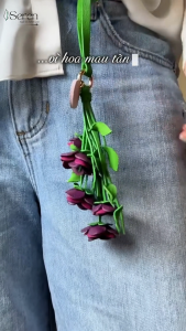 Charm treo túi xách thiết kế hoa hồng tỉ muội phụ kiện treo túi xách balo xinh xắn chất liệu từ da thật nhập khẩu Pháp không bị trôi màu theo thời gian phụ kiện thời trang xinh xắn treo túi xách balo túi tote quà tặng ý nghĩa cho các cô nàng