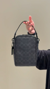 Men Camera Crossbody Bag Small Square Sling Bag with Top Handle Removable Wide Shoulder Strap Casual Daily Shoulder Bag