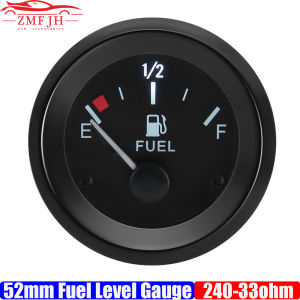 2 52mm Fuel Level Gauge Pointer 12V Car Fuel Tank Meter with LED Backlight Rim Automotive Gauges