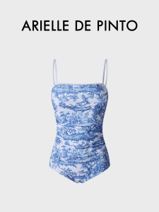 Arielle De Pinto Floral Print Slimming One-Piece Swimsuit for Women Cold Sensation Hot Spring Swimming Costume Sporty Style