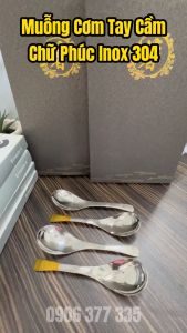 Thìa (Muỗng) Ăn Cơm Tay Cầm Chữ Phúc - Inox 304 Cao Cấp - Hàng Đúng Chuẩn Inox 304