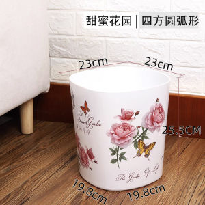 Xin Yun Long European Style Large Size Melamine Plastic Trash Can Square round High Aesthetic Value Home Living Room Use