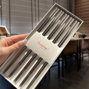 SHIGUANGHU | Đũa Inox Chống Mốc Chống Trượt 5 Đôi