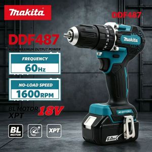 Makita | Makita 18V Cordless Brushless Driver Drill DDF487 Portable Lithium Unit For Construction Site Daily Fastening Work