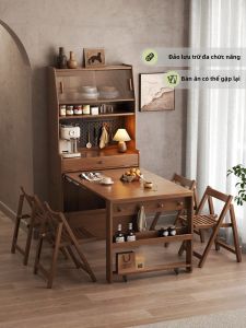 DONGMU | Bàn Ăn Đa Năng Gấp Rộng có Tủ Hỗ Trợ Bên Cạnh
