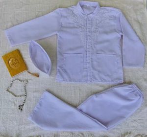 Setelan baju anak Koko putih/baju muslim anak bordir/
