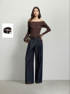 Vero Moda | Detachable Belt Pleated Womens Jeans