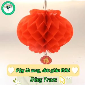 Đèn Lồng Đỏ trang trí Tết chữ Phúc chất liệu chống nước sẵn đủ size
