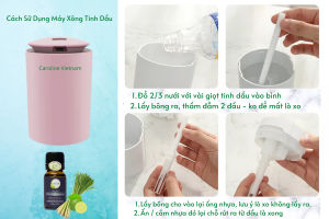 Máy Xông Tinh Dầu Phun Sương 260ML - LED Đổi Màu - Nút Cảm Ứng - Chính Hãng Caroline - Bảo Hành 6 Tháng