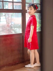 MOBASA Dress Imlek Cheongsam Girl Anak cewek qualitas premium - Baju imlek choengsam anak chinese cloth baju imlek anak