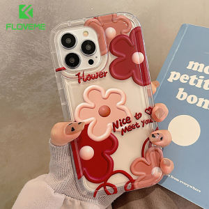 FLOVEME Oil Painting Flowers Transparent Phone Case For iPhone 14 13 12 11 Pro Max 14 Plus Fashion Soft Clear Shockproof Bumper Back Cover For iphone X XR XS Max 7 8 Plus