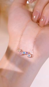 Rainbow Sterling Silver 925 Bracelet Womens Fashion Versatile Dopamine Zircon Bracelet Star Bracelet