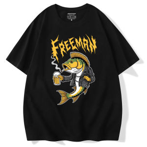 American Style Funny Printed Cotton Short Sleeve T-Shirt Mens Large Size Breathable Comfortable Casual Fashion Top