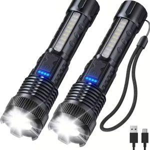 Powerful Rechargeable LED Flashlight Zoomable Handheld Torch for Outdoor Camping Night Work Emergency Lighting