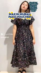 Dress Natal Flow Elegant Dress Motif Floral Dress Wanita Model Full Karet dress wanita korean style