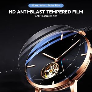 2-5PCS 26-46mm Universal Tempered Glass Smartwatch Screen Protector Protective Film 28mm 30mm 32mm 38mm 40mm 41mm 42mm Diameter