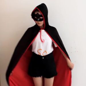 Kids Adult Vampire Cape Red Black Double Side Wear Hooded Cloak Halloween Christmas Party Cosplay Costume Men Women Clothes