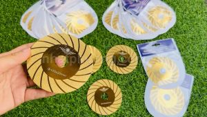 Lưỡi Mài Cắt Kính màu Vàng Gold Rãnh Cánh Quạt ∅100x20mm