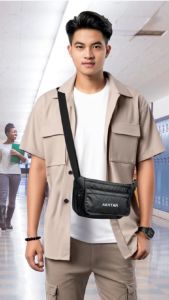 Tas Selempang Sling Bag Pria Anti Air Waterproof Keren Slempang Cowok Akhtar K035 Wf