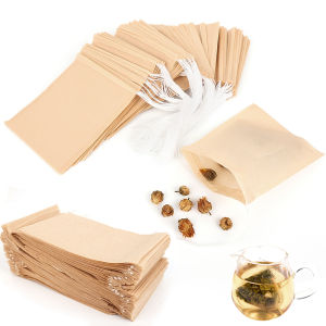 50/100pcs Disposable Tea Bags Non Woven Fabric Drawstring Tea Filter Bags for Spice Tea Infuser Soup Bag