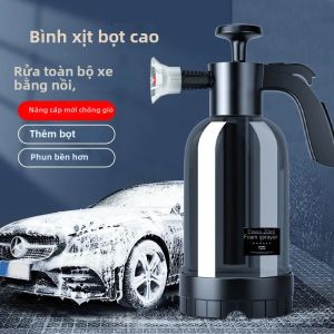 Máy Phun Bọt Bơm Tay 2L Để Rửa Xe Với 3 Loại Vòi Phun Pháo Bọt Khí Nén Chai Xịt Bọt Tuyết Để Làm Sạch Cửa Sổ Ô Tô
