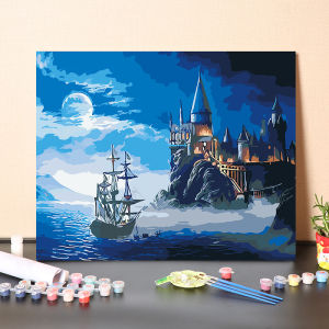 Modern Minimalist Handmade Digital Painting Kit Color-by-Number Adult Artwork Acrylic Oil Painting on Canvas Scenic View