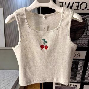 เสื้อกล้ามแขนกุดคอเหลี่ยมไซส์ใหญ่สำหรับผู้หญิง ช่วงฤดูร้อน เสื้อเชิ้ตแขนกุด ผ้าฝ้ายผสมโพลีเอสเตอร์ สไตล์เกาหลี ทรงเข้ารูป