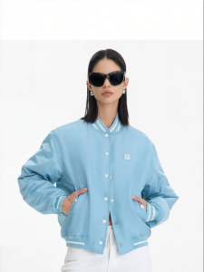 CALLED BACK | Color Block Standing Collar Leisure Blue Warm Jacket