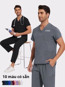 Bộ Đồ Y Tế 2 Mảnh Gồm Áo Kiểu V Cổ Quần Dây Rút Chất Liệu Pro Heather Kiểu Dáng Ôm Sát Áo Kiểu Cơ Bản Dành Cho Nữ Và Nam