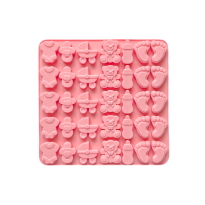 Small size 35 hole baby bottle bear shaped baking silicone mold suitable for candy chocolate cake decoration baking tools