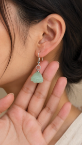 [SG] Jade Bloom Drop Earrings | 925   Hooks | Lightweight Jade-like Green Dangle Earrings | Elegant Everyday Jewellery - ear me out (EMO-79)